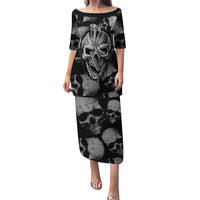 Skull Pattern Family Matching Puletasi Dress and Hawaiian Shirt I'm Never Alone - My Demon Are With Me 24/7 - Wonder Print Shop
