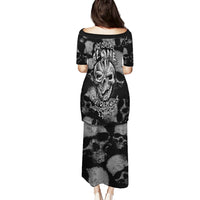 Skull Pattern Puletasi I'm Never Alone - My Demon Are With Me 24/7 - Wonder Print Shop