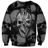 Skull Pattern Sweatshirt I'm Never Alone - My Demon Are With Me 24/7 - Wonder Print Shop