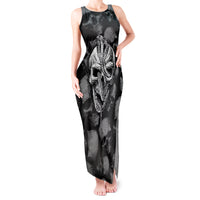 Skull Pattern Tank Maxi Dress I'm Never Alone - My Demon Are With Me 24/7 - Wonder Print Shop