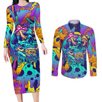 High Feel Skull Couples Matching Long Sleeve Bodycon Dress and Long Sleeve Button Shirts What Is Heaven - Wonder Print Shop