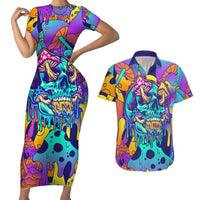High Feel Skull Couples Matching Short Sleeve Bodycon Dress and Hawaiian Shirt What Is Heaven - Wonder Print Shop