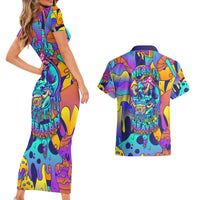 High Feel Skull Couples Matching Short Sleeve Bodycon Dress and Hawaiian Shirt What Is Heaven - Wonder Print Shop