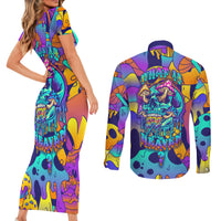 High Feel Skull Couples Matching Short Sleeve Bodycon Dress and Long Sleeve Button Shirts What Is Heaven - Wonder Print Shop
