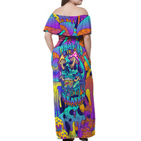 High Feel Skull Off Shoulder Maxi Dress What Is Heaven - Wonder Print Shop