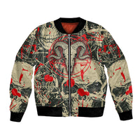 Skull Pattern Bomber Jacket Demon Art - Come With Me - Wonder Print Shop