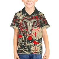 Skull Pattern Kid Hawaiian Shirt Demon Art - Come With Me - Wonder Print Shop