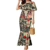 Skull Pattern Mermaid Dress Demon Art - Come With Me - Wonder Print Shop