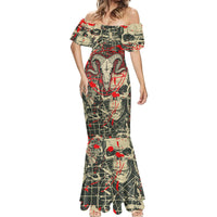 Skull Pattern Mermaid Dress Demon Art - Come With Me - Wonder Print Shop