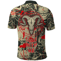 Skull Pattern Polo Shirt Demon Art - Come With Me - Wonder Print Shop