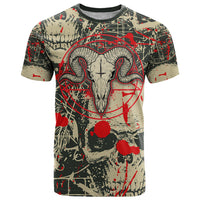 Skull Pattern T Shirt Demon Art - Come With Me - Wonder Print Shop