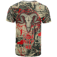 Skull Pattern T Shirt Demon Art - Come With Me - Wonder Print Shop