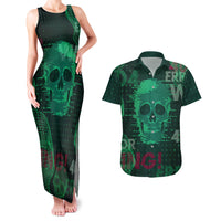 Technology Skull Couples Matching Tank Maxi Dress and Hawaiian Shirt Warning - Erro 404 - Wonder Print Shop