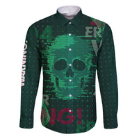 Technology Skull Family Matching Short Sleeve Bodycon Dress and Hawaiian Shirt Warning - Erro 404 - Wonder Print Shop