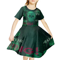 Technology Skull Kid Short Sleeve Dress Warning - Erro 404 - Wonder Print Shop