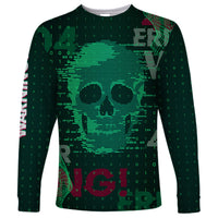 Technology Skull Long Sleeve Shirt Warning - Erro 404 - Wonder Print Shop