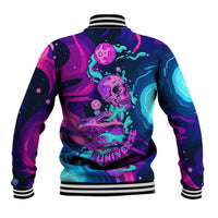 Space Skull Baseball Jacket Skeleton Color Neon Paint On Space - Wonder Print Shop
