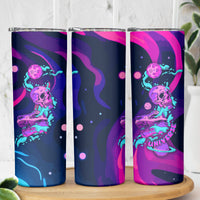 Space Skull Skinny Tumbler Skeleton Color Neon Paint On Space - Wonder Print Shop