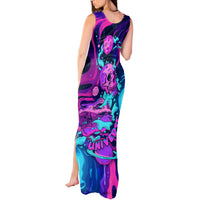 Space Skull Tank Maxi Dress Skeleton Color Neon Paint On Space - Wonder Print Shop