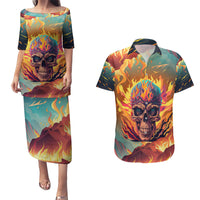 I Can Fix Stupid Bit It's Gonna Hurt Flaming kull Couples Matching Puletasi Dress and Hawaiian Shirt - Wonder Print Shop