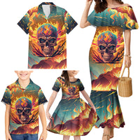 I Can Fix Stupid Bit It's Gonna Hurt Flaming kull Family Matching Mermaid Dress and Hawaiian Shirt - Wonder Print Shop