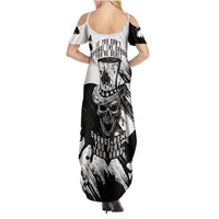 Black Joke Skull Family Matching Summer Maxi Dress and Hawaiian Shirt Spade Ace Grunge Art - Wonder Print Shop