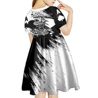 Black Joke Skull Kid Short Sleeve Dress Spade Ace Grunge Art - Wonder Print Shop