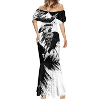 Black Joke Skull Mermaid Dress Spade Ace Grunge Art - Wonder Print Shop