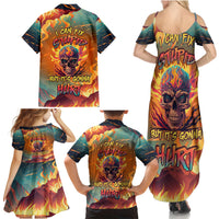 Skull Flaming Family Matching Summer Maxi Dress and Hawaiian Shirt I Can Fix Stupid But It's Gonna Hurt - Wonder Print Shop