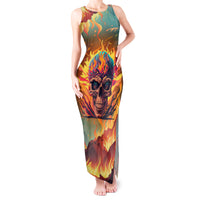 Skull Flaming Tank Maxi Dress I Can Fix Stupid But It's Gonna Hurt - Wonder Print Shop