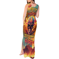 Skull Flaming Tank Maxi Dress I Can Fix Stupid But It's Gonna Hurt - Wonder Print Shop