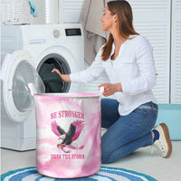 Pink Ribbon American Eagle Laundry Basket Breast Cancer Awareness - Be Stronger Than The Storm
