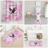 Pink Ribbon American Eagle Bathroom Set Breast Cancer Awareness - Be Stronger Than The Storm