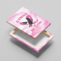 Pink Ribbon American Eagle Canvas Wall Art Breast Cancer Awareness - Be Stronger Than The Storm