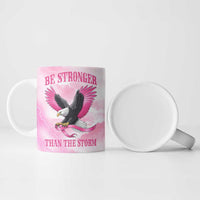 Pink Ribbon American Eagle Ceramic Mug Breast Cancer Awareness - Be Stronger Than The Storm