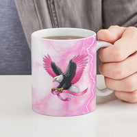 Pink Ribbon American Eagle Ceramic Mug Breast Cancer Awareness - Be Stronger Than The Storm