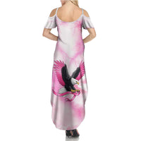 Pink Ribbon American Eagle Family Matching Summer Maxi Dress and Hawaiian Shirt Breast Cancer Awareness - Be Stronger Than The Storm