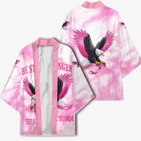 Pink Ribbon American Eagle Kimono Breast Cancer Awareness - Be Stronger Than The Storm