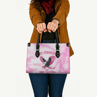 Pink Ribbon American Eagle Leather Bag Breast Cancer Awareness - Be Stronger Than The Storm