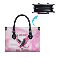 Pink Ribbon American Eagle Leather Bag Breast Cancer Awareness - Be Stronger Than The Storm