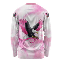 Pink Ribbon American Eagle Long Sleeve Shirt Breast Cancer Awareness - Be Stronger Than The Storm