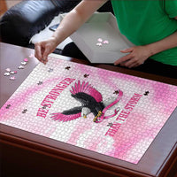 Pink Ribbon American Eagle Puzzle Breast Cancer Awareness - Be Stronger Than The Storm