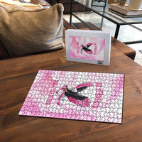 Pink Ribbon American Eagle Puzzle Breast Cancer Awareness - Be Stronger Than The Storm
