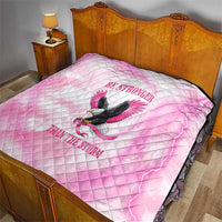 Pink Ribbon American Eagle Quilt Breast Cancer Awareness - Be Stronger Than The Storm