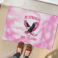 Pink Ribbon American Eagle Rubber Doormat Breast Cancer Awareness - Be Stronger Than The Storm