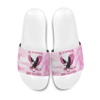 Pink Ribbon American Eagle Slide Sandals Breast Cancer Awareness - Be Stronger Than The Storm