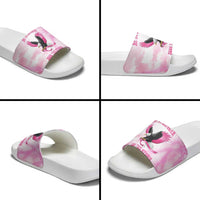 Pink Ribbon American Eagle Slide Sandals Breast Cancer Awareness - Be Stronger Than The Storm