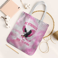 Pink Ribbon American Eagle Tote Bag Breast Cancer Awareness - Be Stronger Than The Storm