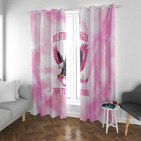 Pink Ribbon American Eagle Window Curtain Breast Cancer Awareness - Be Stronger Than The Storm