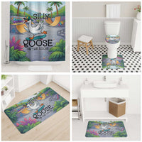 Funny Silly Goose on The Loose Bathroom Set with Skateboard and Palm Trees